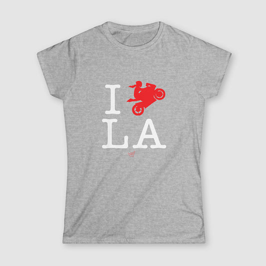Womens Ride LA (I Love Los Angeles) Motorcycle Girl Rider t-shirt