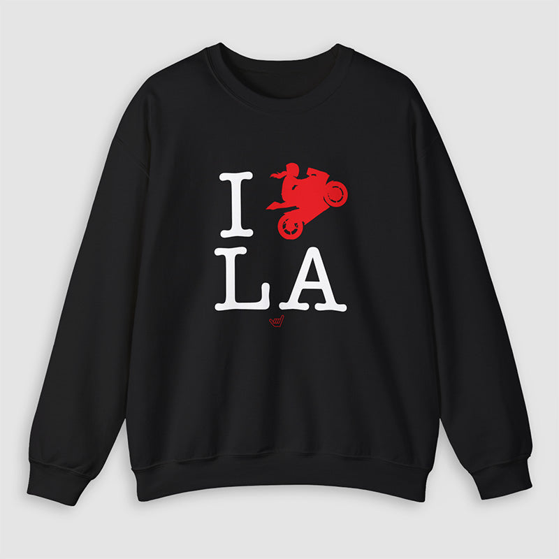 Ride LA (I Love Los Angeles) Motorcycle Girl Rider Unisex Fit Sweatshirt