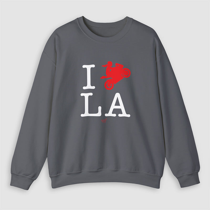 Ride LA (I Love Los Angeles) Motorcycle Girl Rider Unisex Fit Sweatshirt