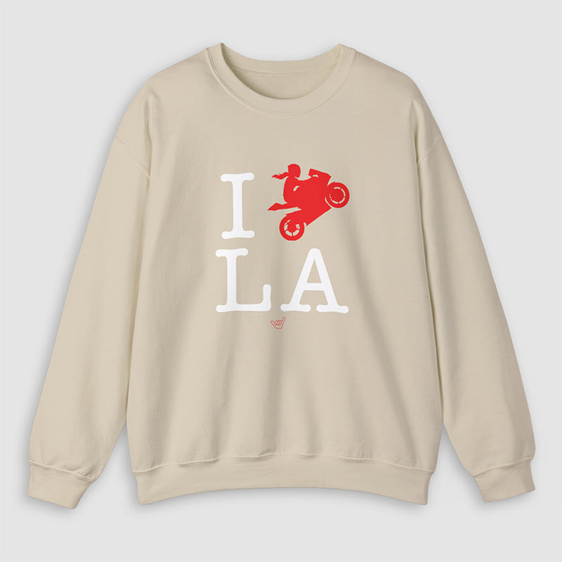 Ride LA (I Love Los Angeles) Motorcycle Girl Rider Unisex Fit Sweatshirt