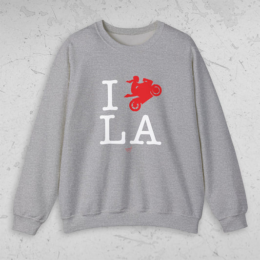 Ride LA (I Love Los Angeles) Motorcycle Girl Rider Unisex Fit Sweatshirt