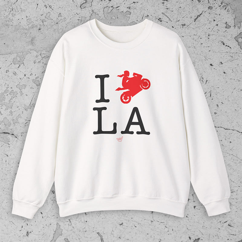 Ride LA (I Love Los Angeles) Motorcycle Girl Rider Unisex Fit Sweatshirt