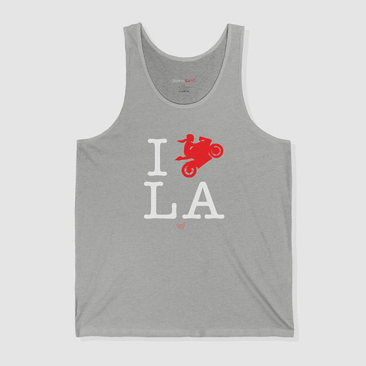 Ride LA (I Love Los Angeles) Motorcycle Girl Rider Jersey Tank Top