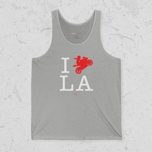 Ride LA (I Love Los Angeles) Motorcycle Girl Rider Jersey Tank Top