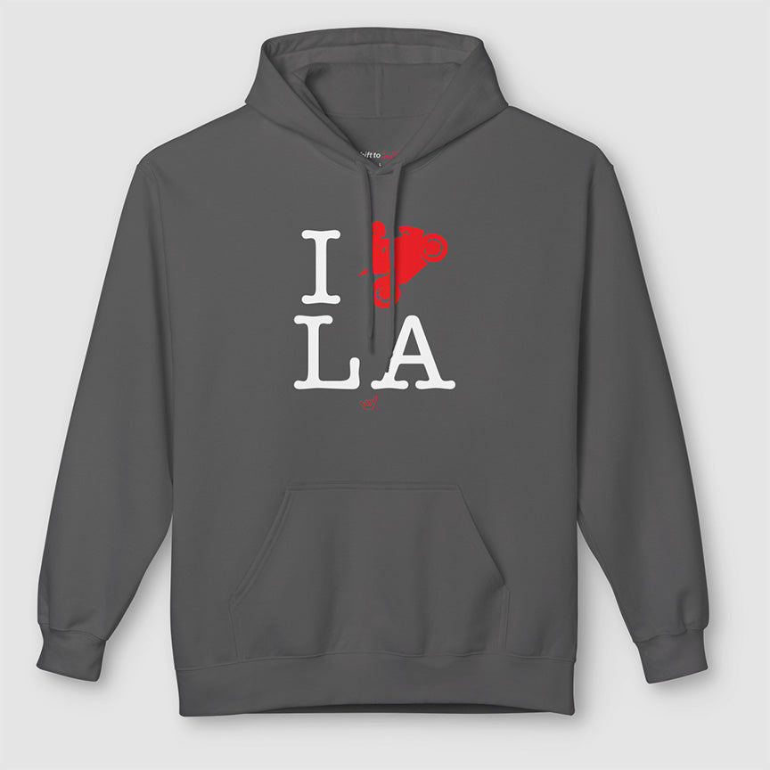Ride LA 'I Love LA' Pullover Midweight Soft Fleece Hoodie Sweatshirt