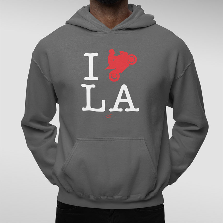 Ride LA 'I Love LA' Pullover Midweight Soft Fleece Hoodie Sweatshirt