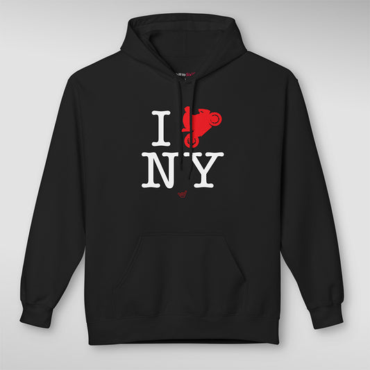 Ride NY (I Love New York) Pullover Midweight Soft Fleece Sweatshirt Hoodie