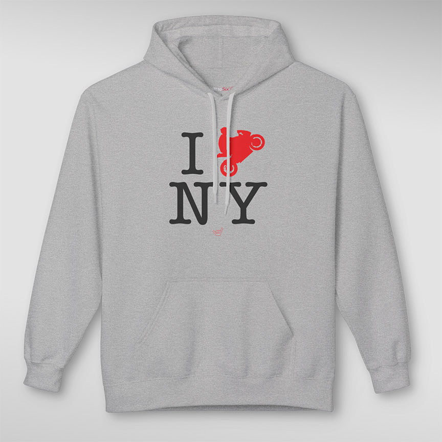 Ride NY (I Love New York) Pullover Midweight Soft Fleece Sweatshirt Hoodie