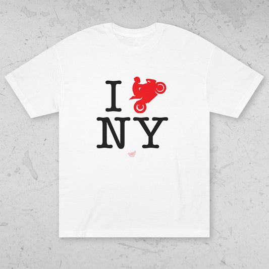 Ride NY (I Love New York) Motorcycle Rider Unisex Heavyweight Tee