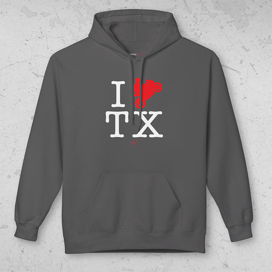 Ride TX (I Love Texas) Midweight Pullover Hoodie